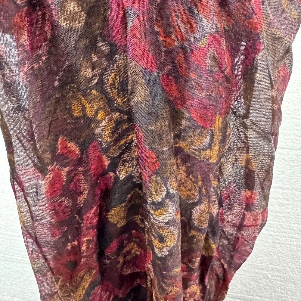 Patricia Nash Floral Paisley Women's Scarf Boho Casual Lightweight Shawl Brown